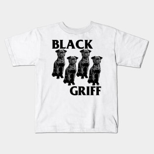 Black Griff // Brussels Griffon Kids T-Shirt